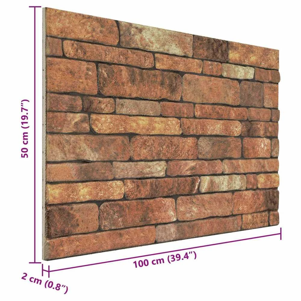 Sienų plokštės 10 vnt. 100 x 50 cm Ruda ir balta EPS putos