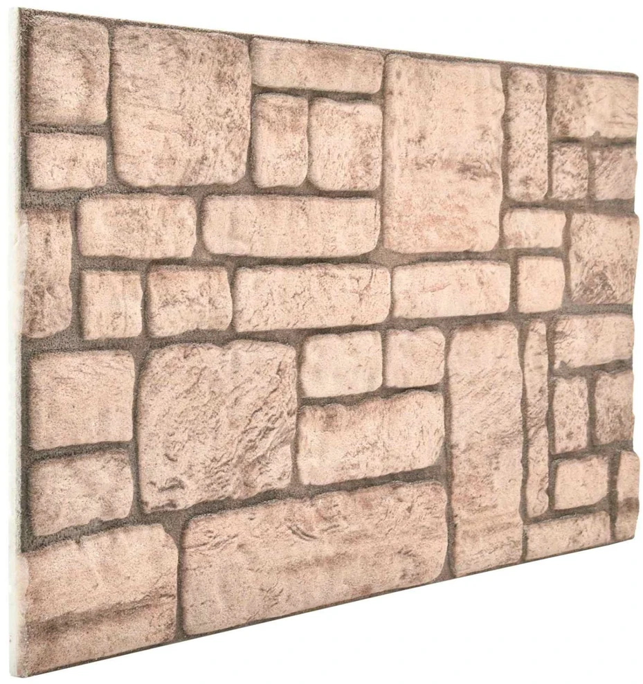 Sienų plokštės 10 vnt. 100 x 50 cm Smėlio EPS putos