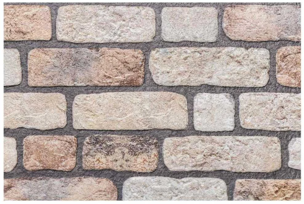 Sienų plokštės 10 vnt. 100 x 50 cm Šviesiai rudas EPS putos