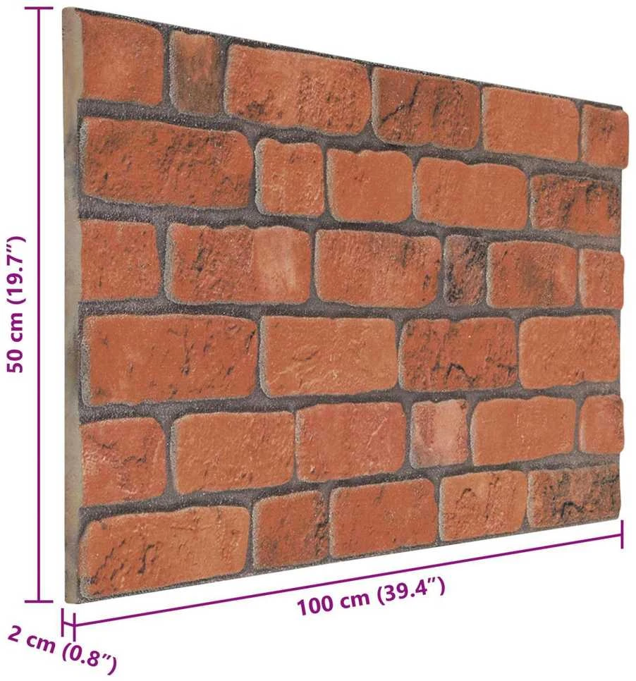 Sienų plokštės 10 vnt. 100 x 50 cm Terakotos EPS putos