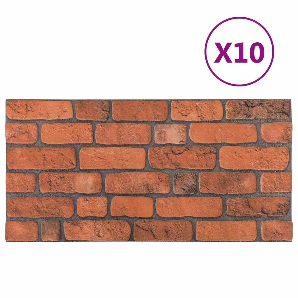 Sienų plokštės 10 vnt. 100 x 50 cm Terakotos EPS putos