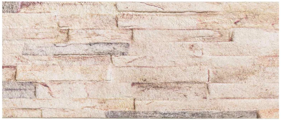 Sienų plokštės 10 vnt. 100 x 25 cm Balta ir raudona EPS putos