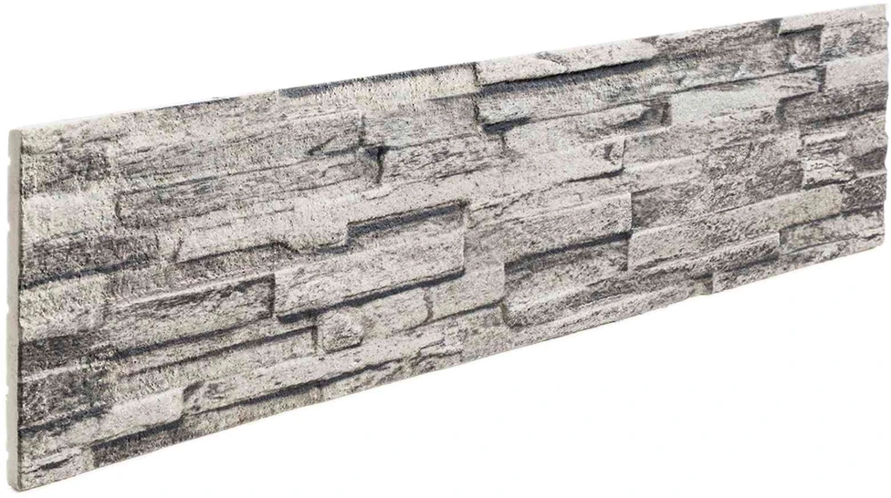Sienų plokštės 10 vnt. 100 x 25 cm Šviesiai pilka EPS putos