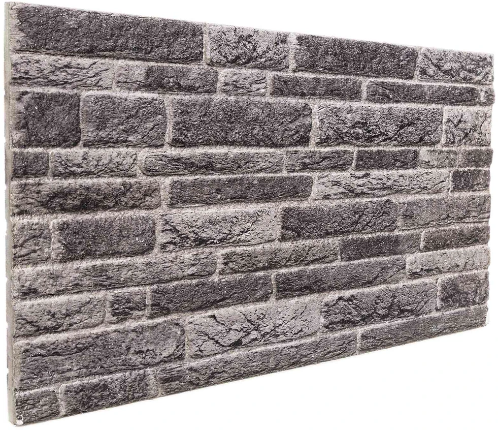 Sienų plokštės 10 vnt. 100 x 50 cm Antracito EPS putos