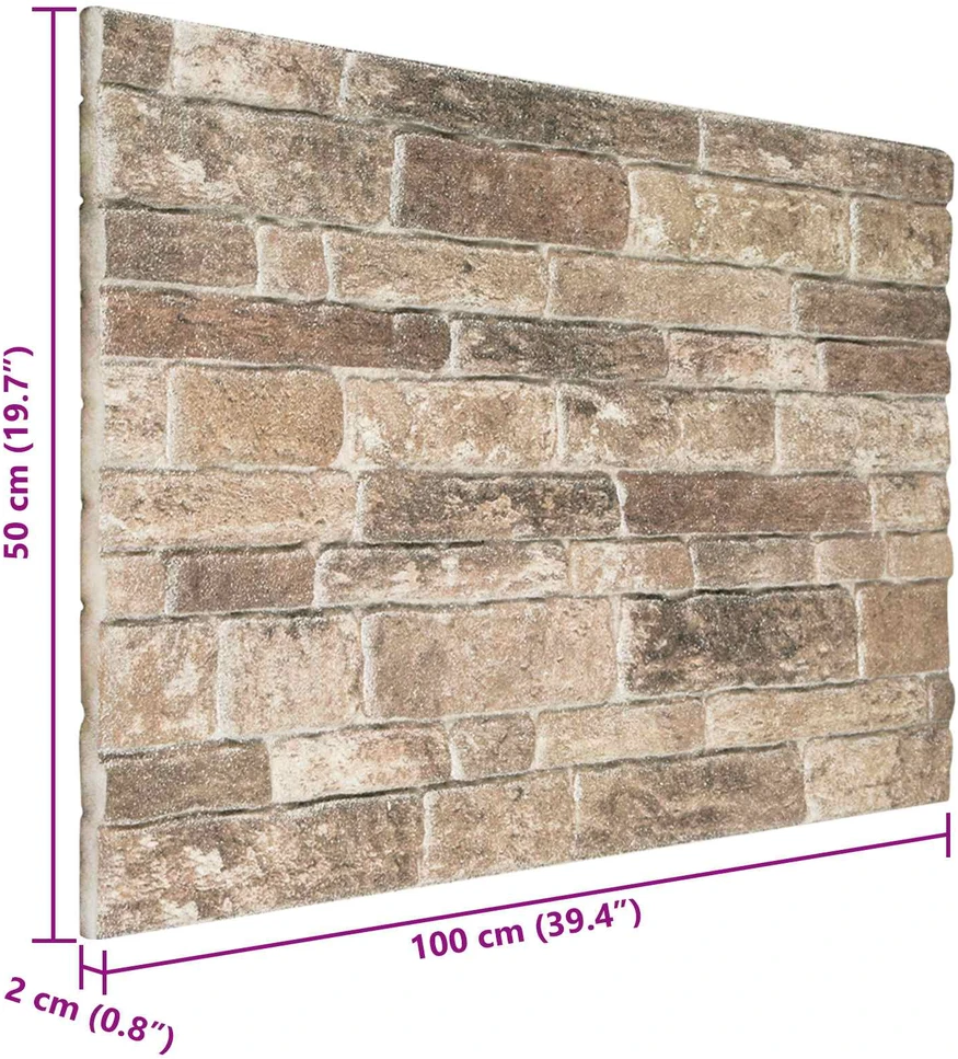Sienų plokštės 10 vnt. 100 x 50 cm Įvairiaspalvis EPS putos
