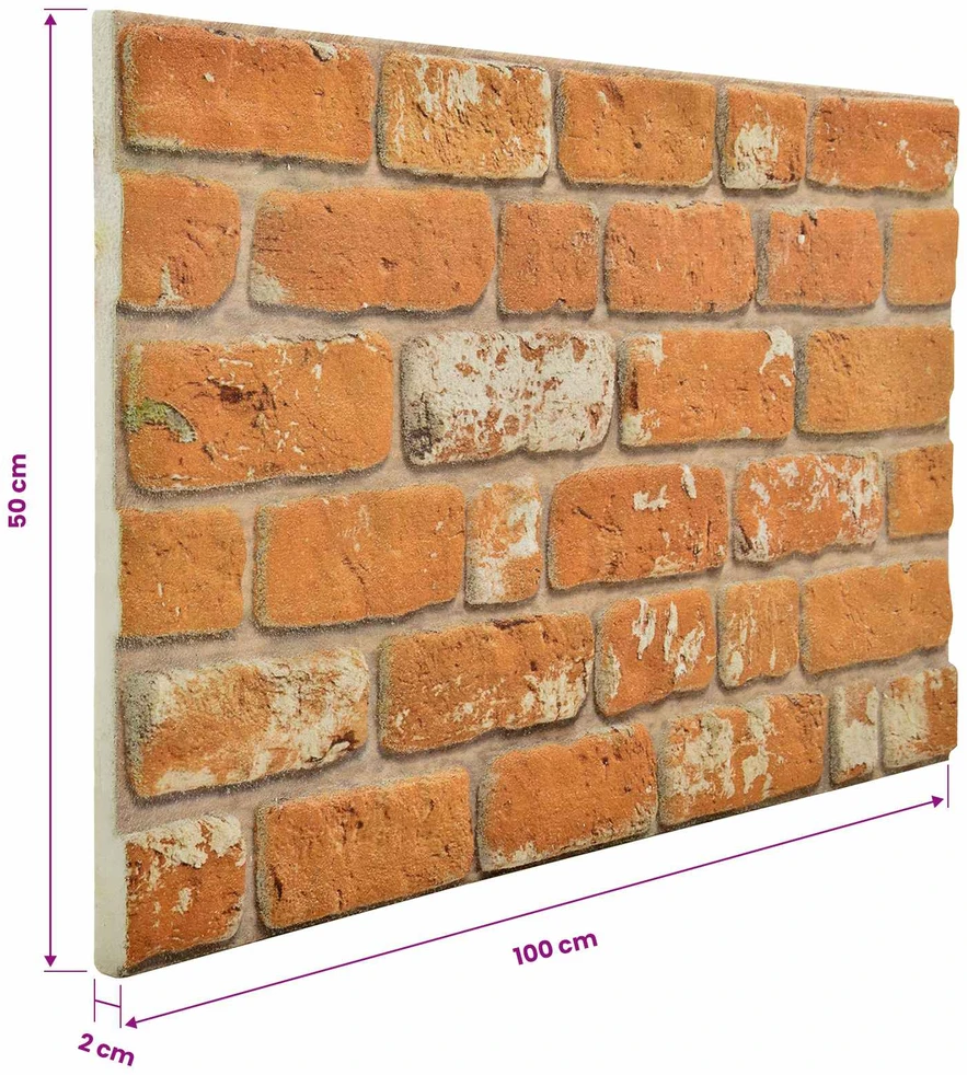 Sienų plokštės 10 vnt. 100 x 50 cm Mūras EPS putos