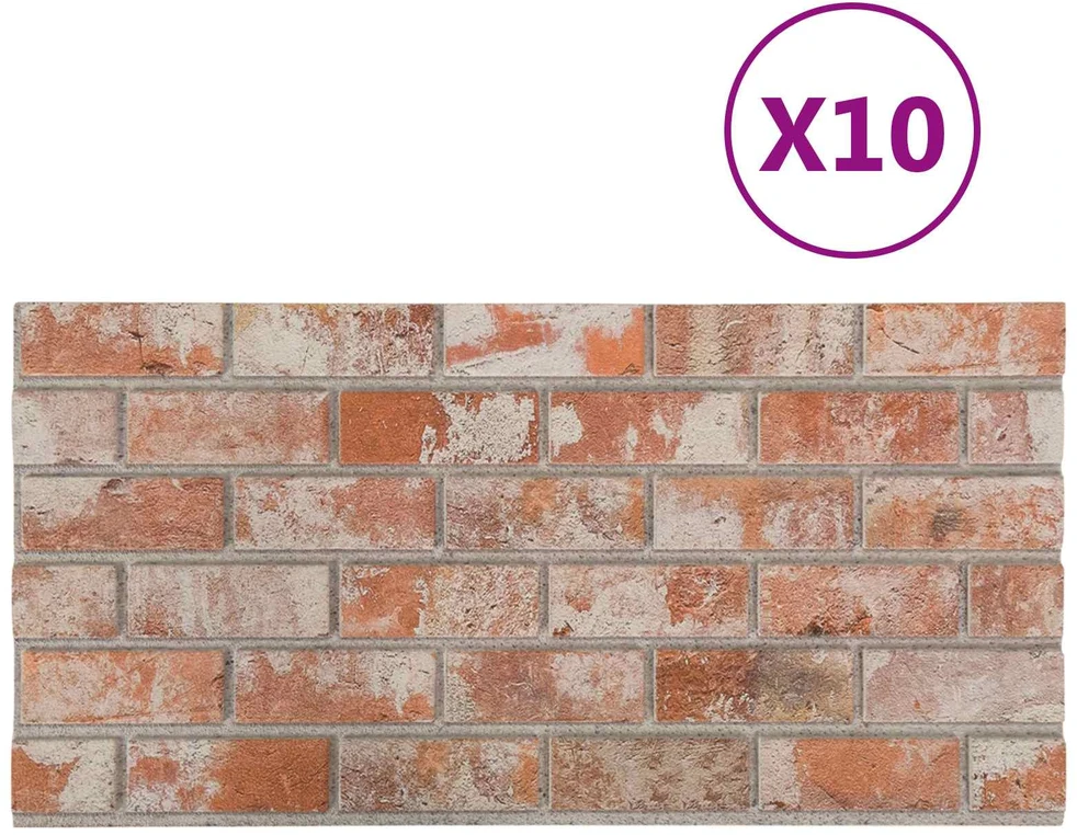 Sienų plokštės 10 vnt. 100 x 50 cm Oranžinė EPS putos