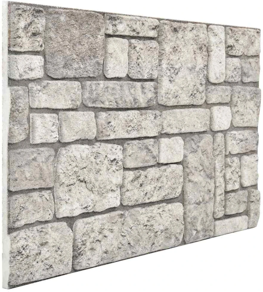 Sienų plokštės 10 vnt. 100 x 50 cm Pilka EPS putos