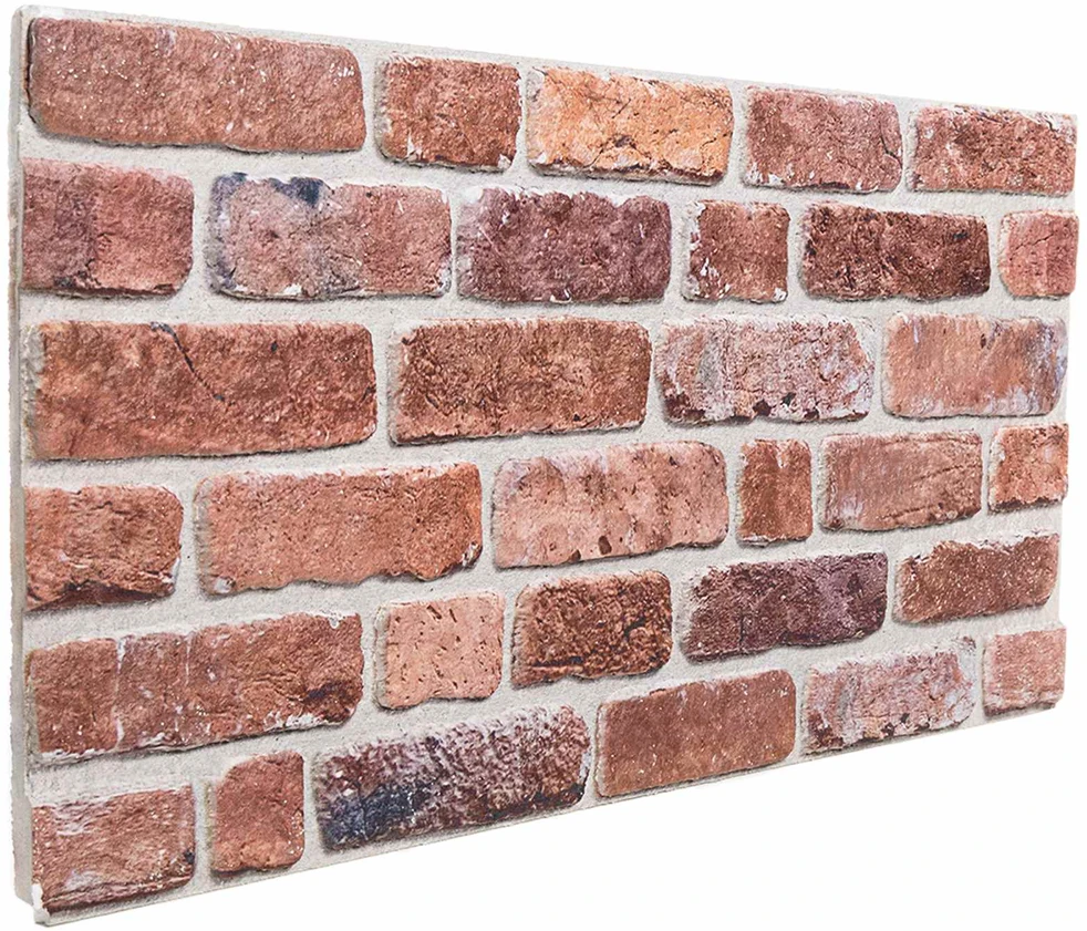 Sienų plokštės 10 vnt. 100 x 50 cm Raudona EPS putos