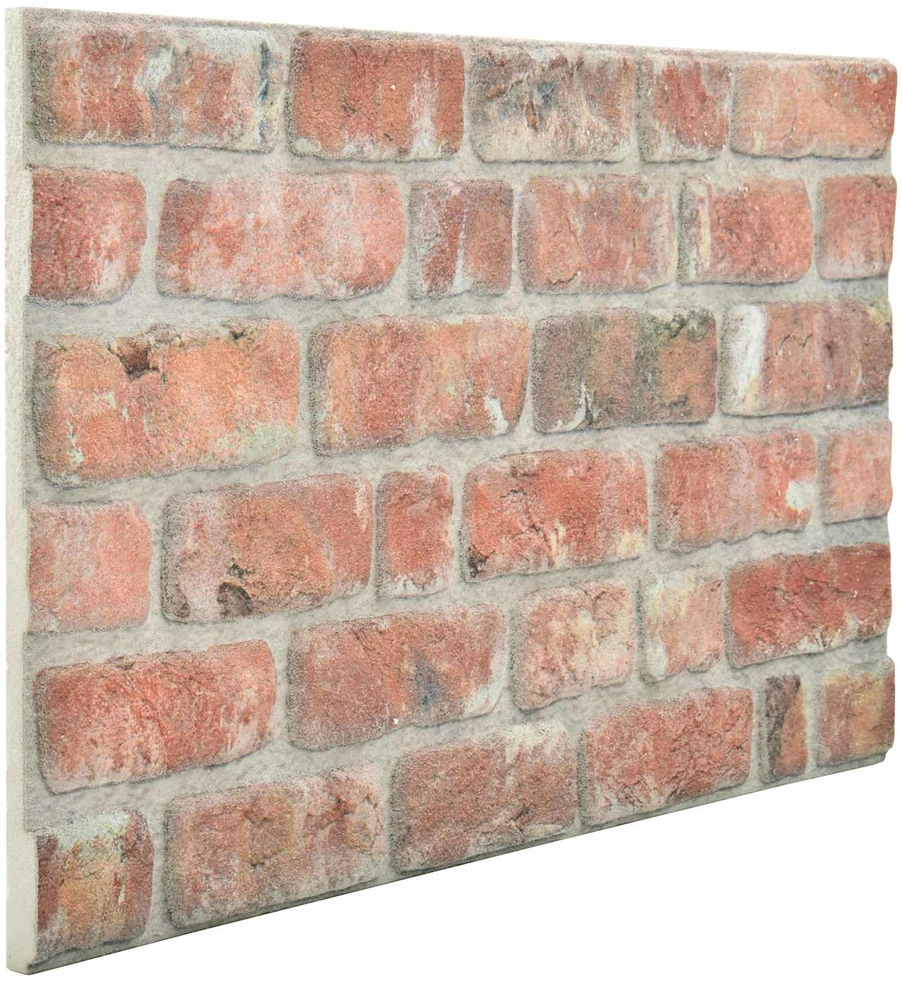 3D Sienos plokštės, 10vnt., raudonos, EPS, plytų dizaino