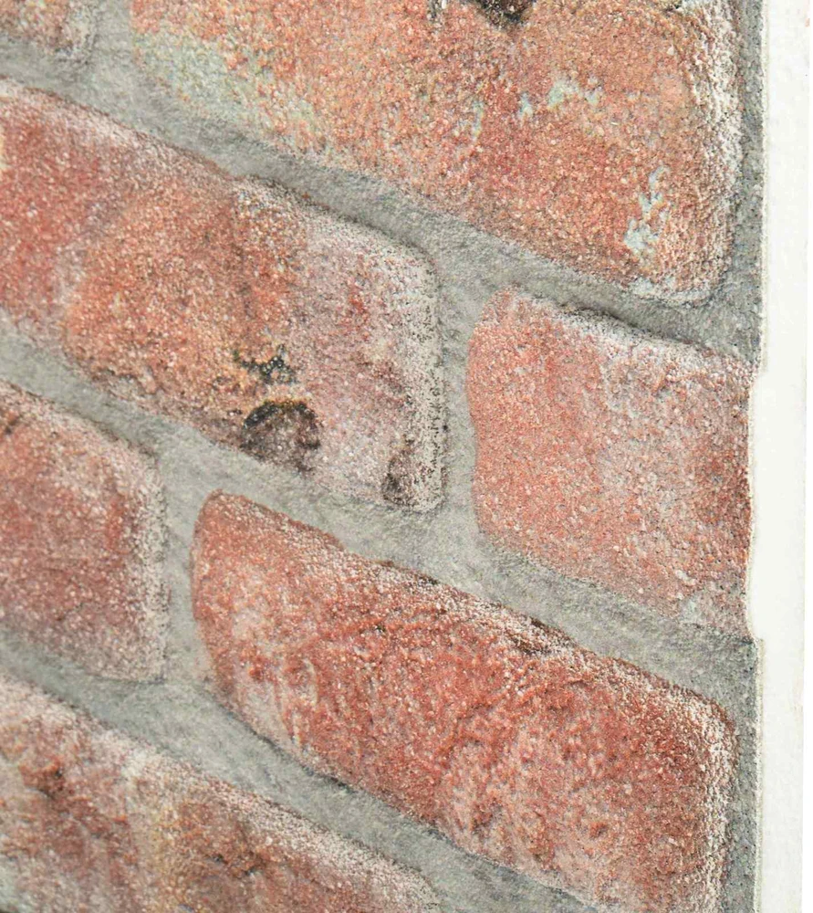 3D Sienos plokštės, 10vnt., raudonos, EPS, plytų dizaino
