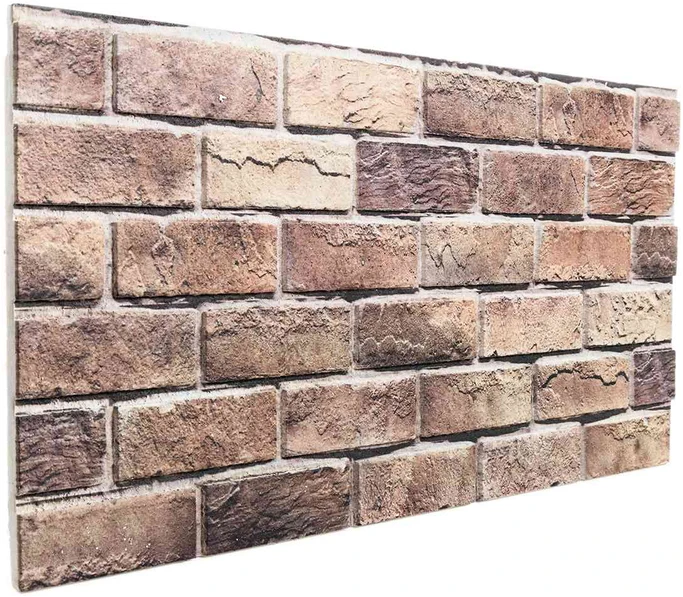 Sienų plokštės 10 vnt. 100 x 50 cm Ruda ir pilka EPS putos