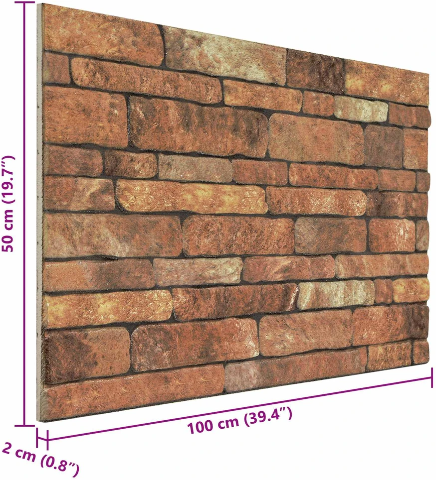 Sienų plokštės 10 vnt. 100 x 50 cm Ruda ir balta EPS putos