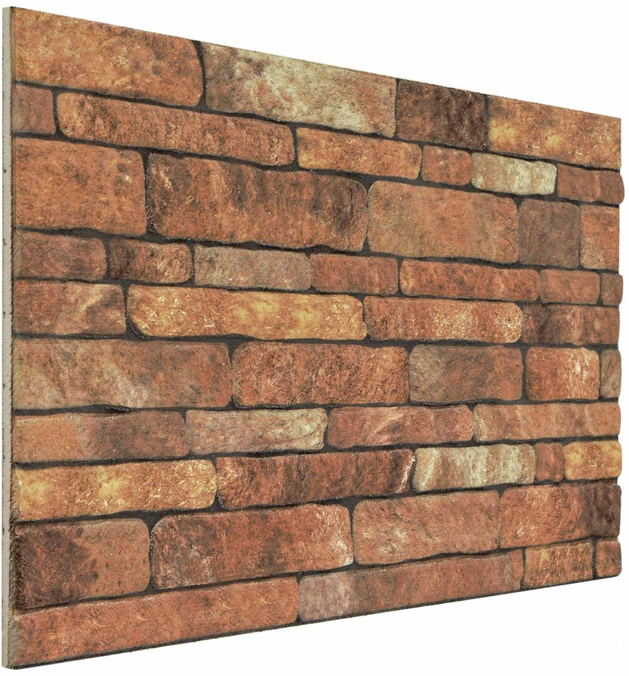 Sienų plokštės 10 vnt. 100 x 50 cm Ruda ir balta EPS putos