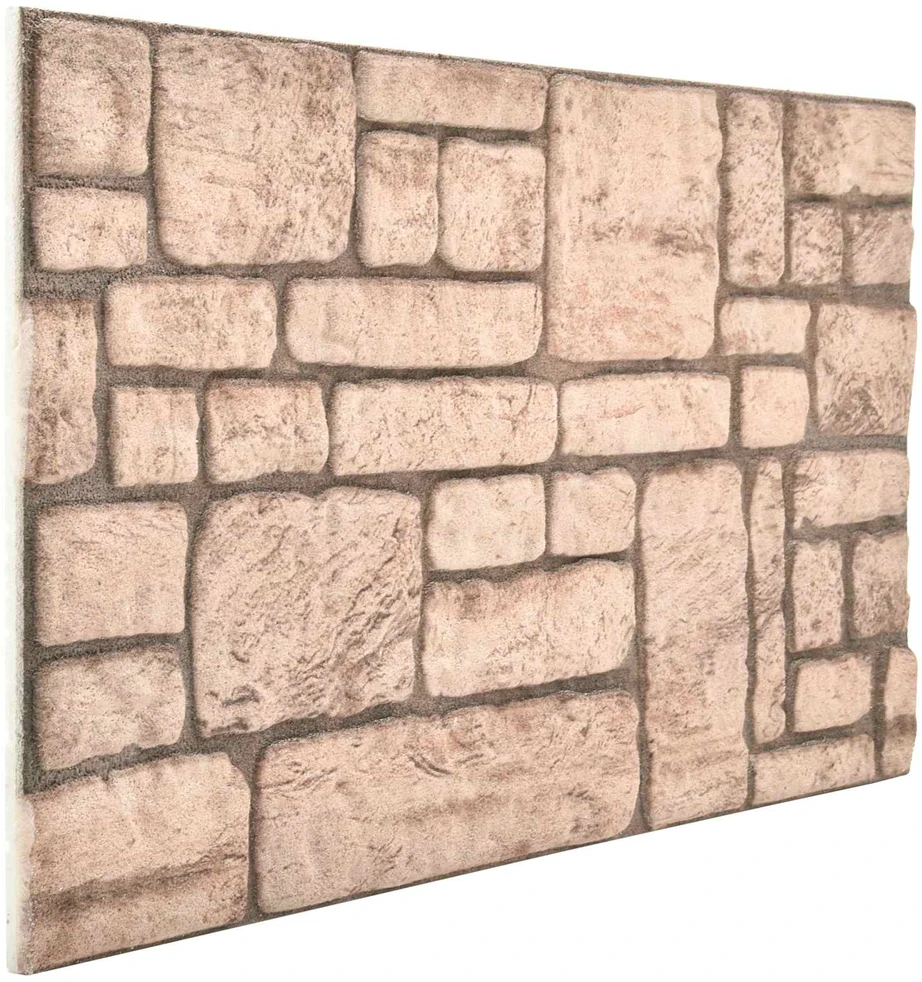 Sienų plokštės 10 vnt. 100 x 50 cm Smėlio EPS putos