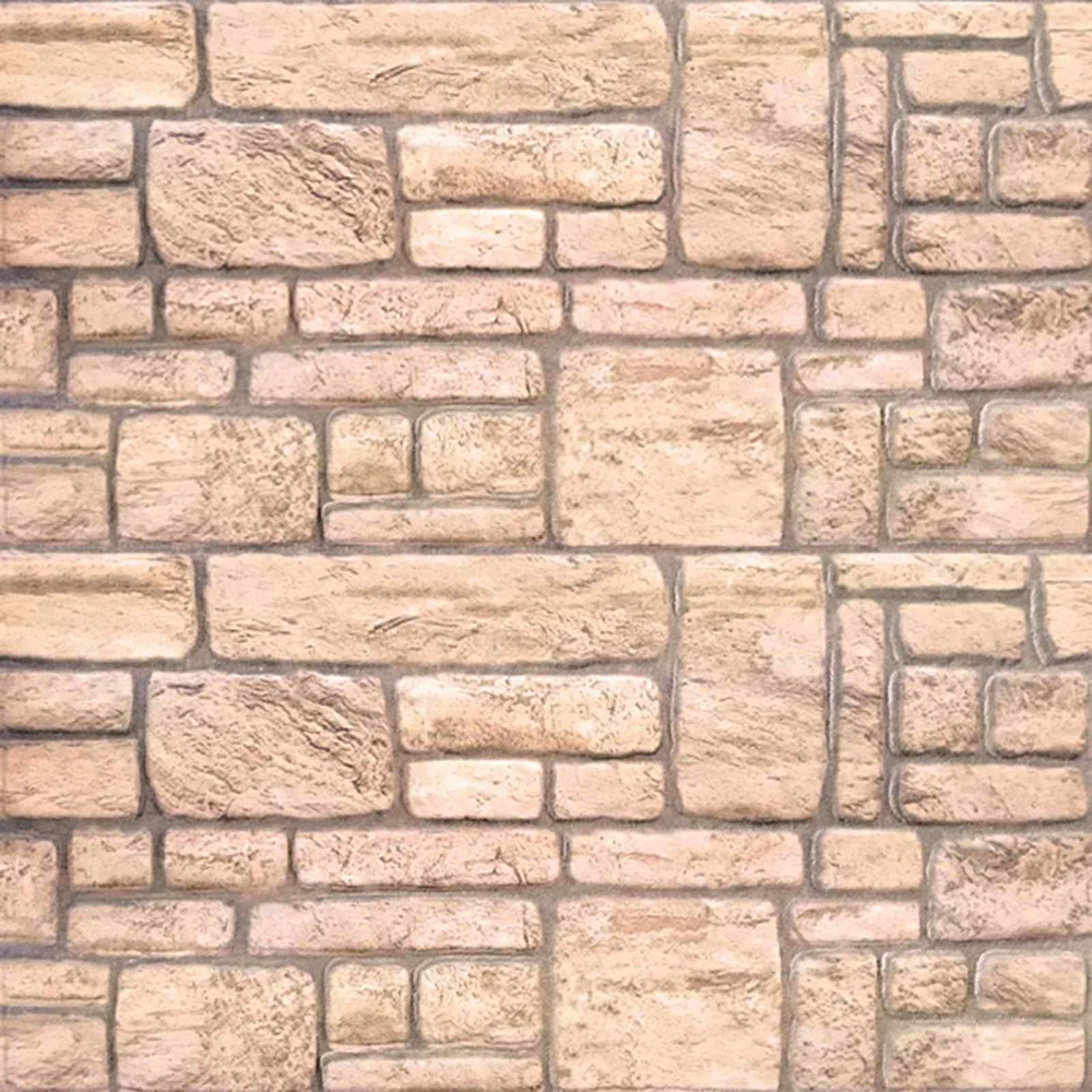 Sienų plokštės 10 vnt. 100 x 50 cm Smėlio EPS putos