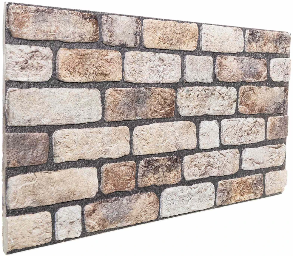 Sienų plokštės 10 vnt. 100 x 50 cm Šviesiai rudas EPS putos