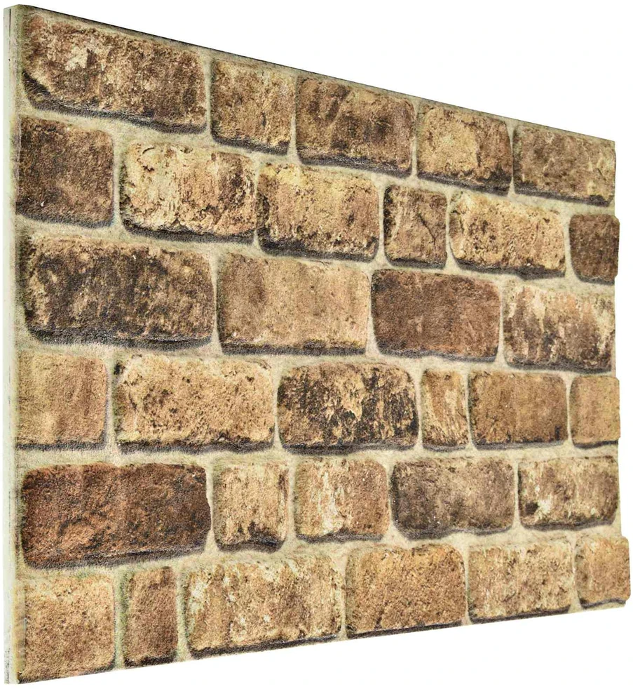 Sienų plokštės 10 vnt. 100 x 50 cm Tamsus Smėlis EPS putos