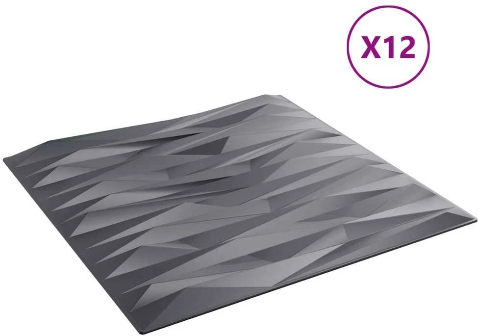 Sienų plokštės 12 vnt. 50 x 50 cm Akmens pilka XPS Putplastis