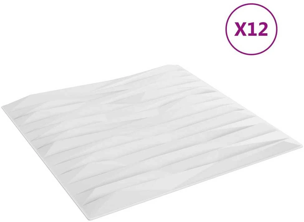 Sienų plokštės 12 vnt. 50 x 50 cm Baltas akmuo XPS Putplastis
