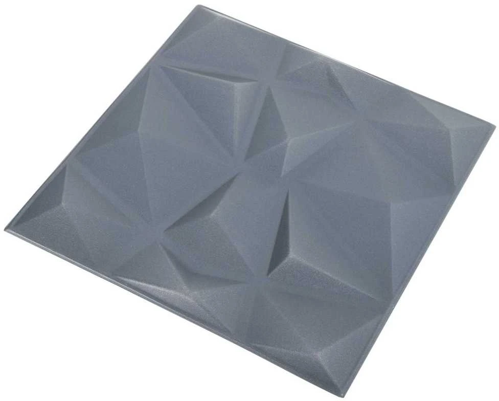 Sienų plokštės 12 vnt. 50 x 50 cm Diamond Pilkas XPS Putplastis