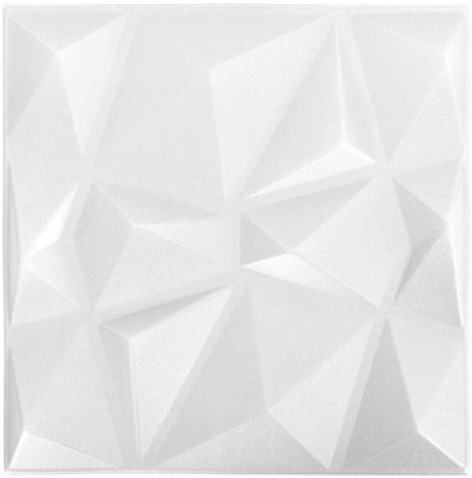 Sienų plokštės 12 vnt. 50 x 50 cm Origami Baltas XPS Putplastis