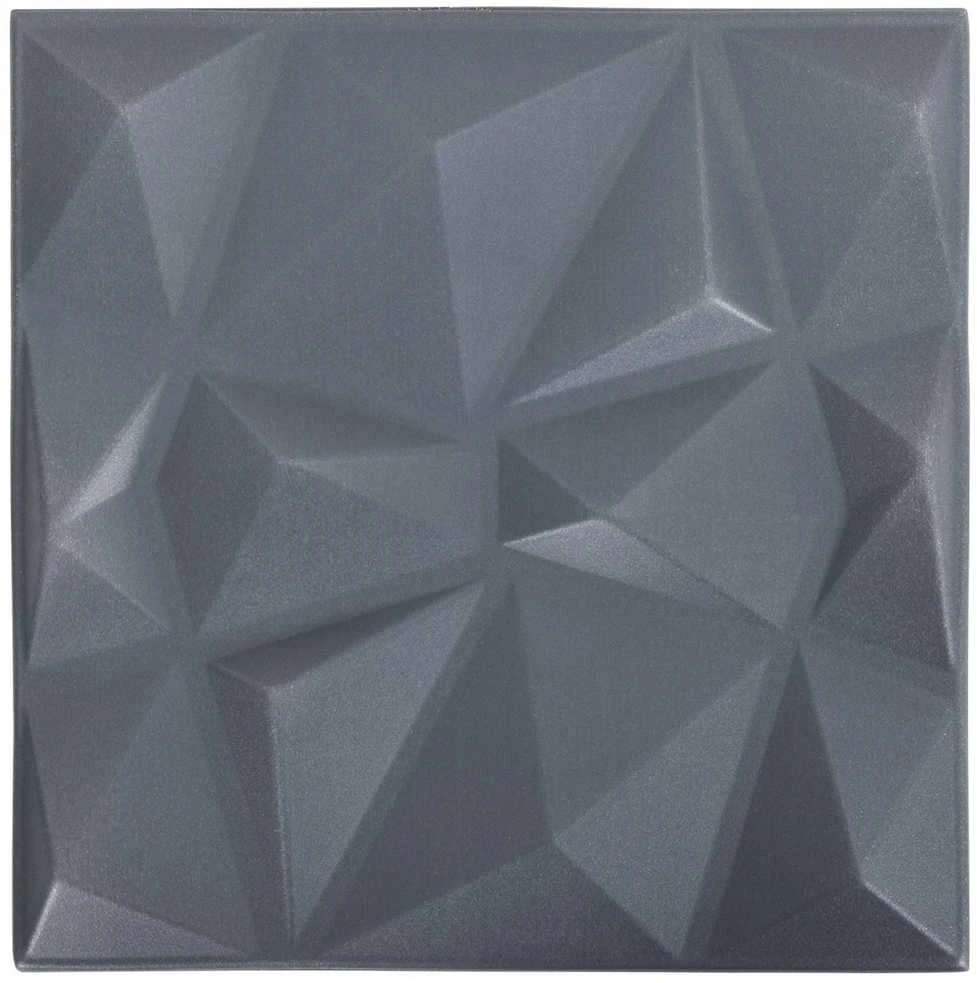 Sienų plokštės 12 vnt. 50 x 50 cm Origami Pilkas XPS Putplastis