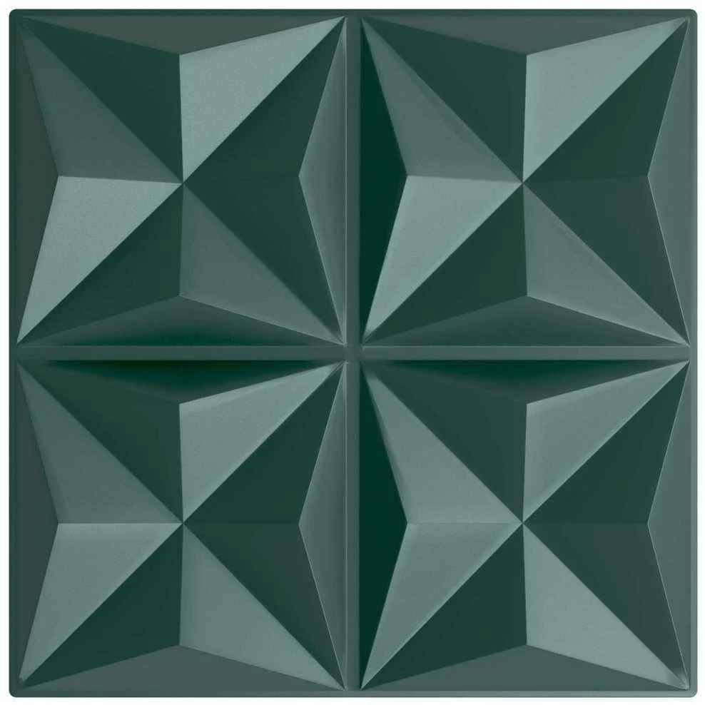 Sienų plokštės 12 vnt. 50 x 50 cm Origami Žalias XPS Putplastis