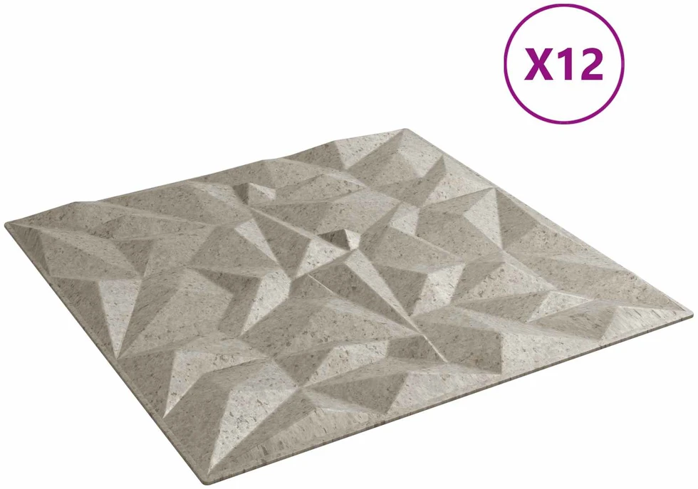 Sienų plokštės 12 vnt. 50 x 50 cm Amethyst Beton XPS Putplastis