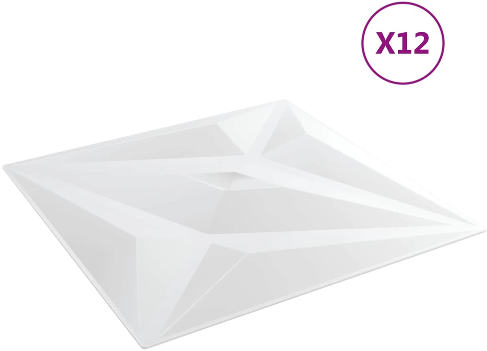 Sienų plokštės 12 vnt. 50 x 50 cm Baltas Star XPS Putplastis