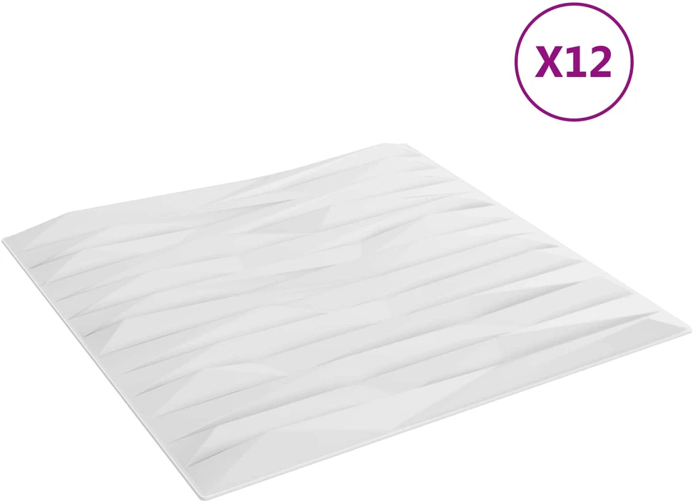 Sienų plokštės 12 vnt. 50 x 50 cm Baltas akmuo XPS Putplastis
