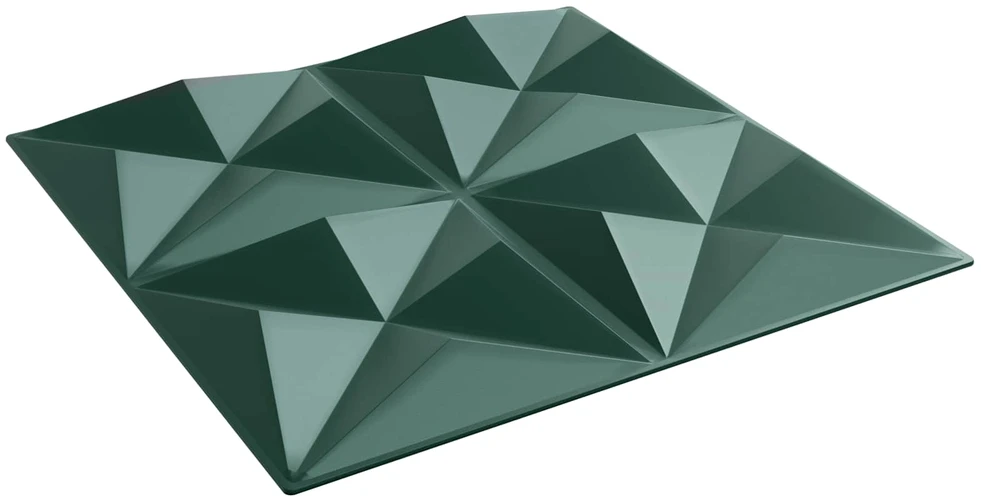 Sienų plokštės 12 vnt. 50 x 50 cm Origami Žalias XPS Putplastis