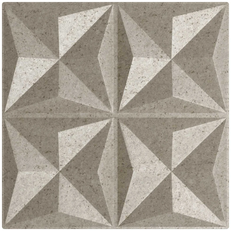 Sienų plokštės 12 vnt. 50 x 50 cm Origami Beton XPS Putplastis