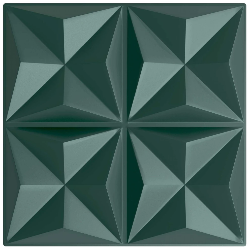 Sienų plokštės 12 vnt. 50 x 50 cm Origami Žalias XPS Putplastis
