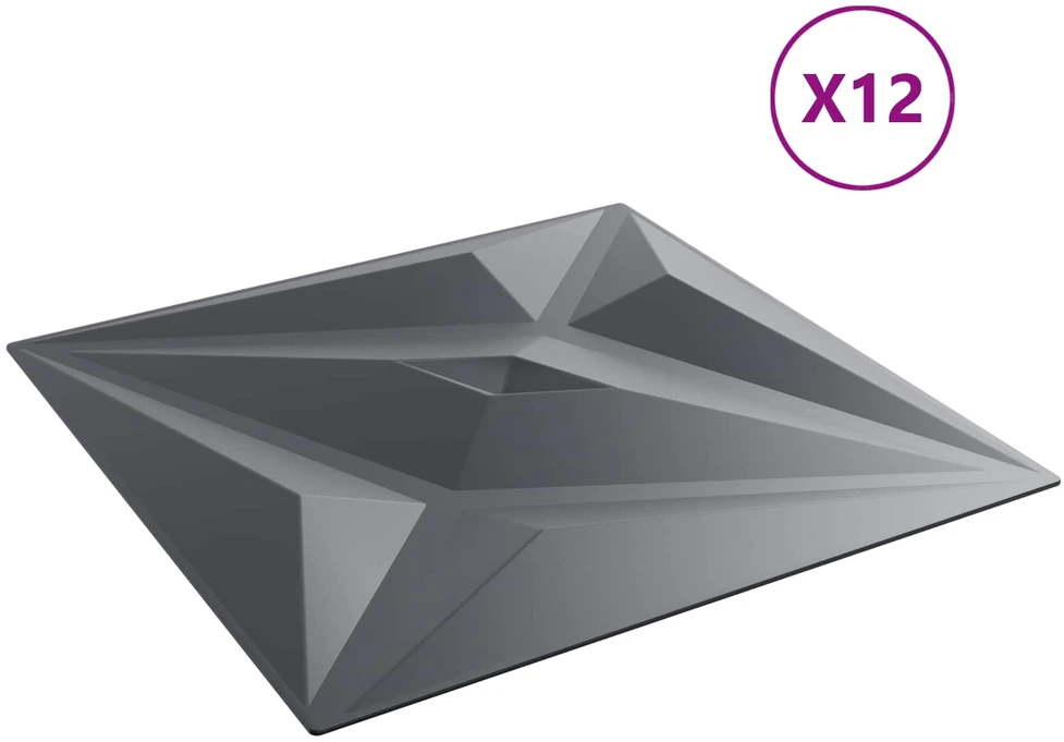 Sienų plokštės 12 vnt. 50 x 50 cm Star Pilkas XPS Putplastis