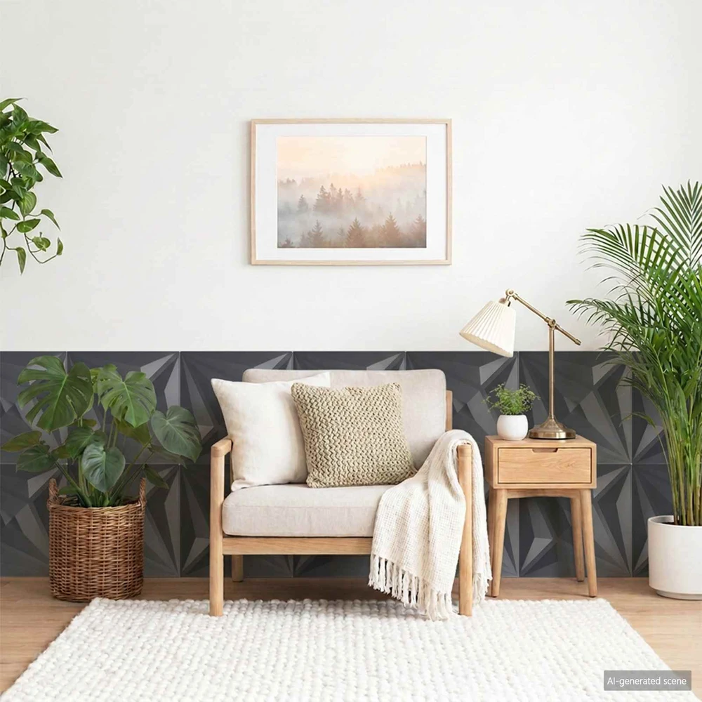 Sienų plokštės 12 vnt. 50 x 50 cm Star Pilkas XPS Putplastis
