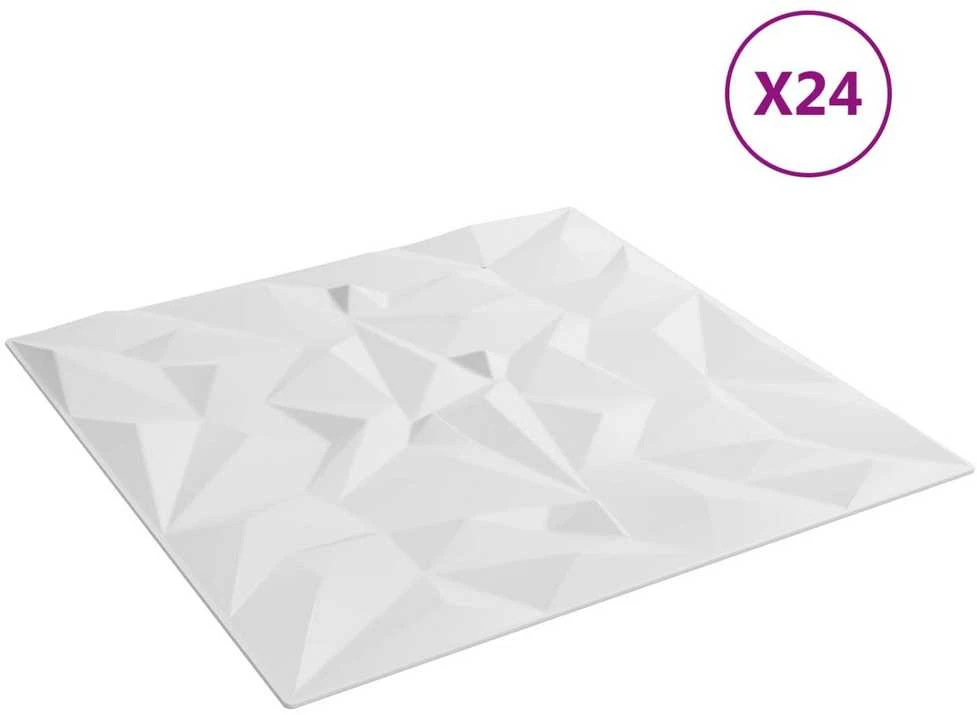 Sienų plokštės 24 vnt. 50 x 50 cm Balta XPS Putplastis