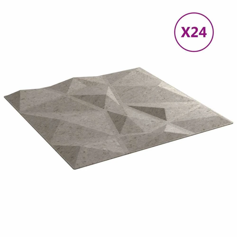 Sienų plokštės 24 vnt. 50 x 50 cm Betono pilka XPS Putplastis