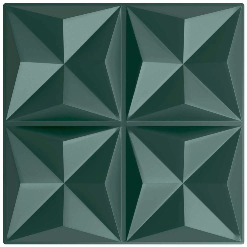 Sienų plokštės 24 vnt. 50 x 50 cm Origami Žalias XPS Putplastis