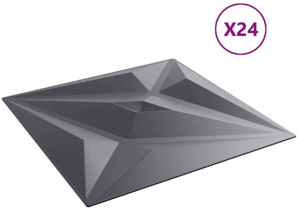 Sienų plokštės 24 vnt. 50 x 50 cm Star Pilkas XPS Putplastis
