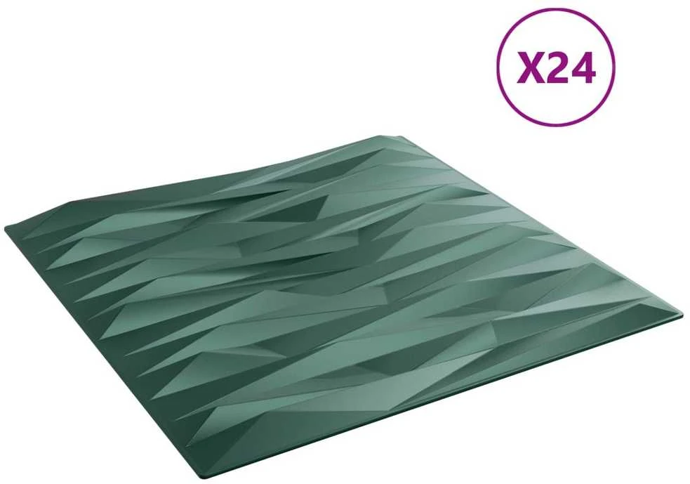 Sienų plokštės 24 vnt. 50 x 50 cm Stone Žalias XPS Putplastis