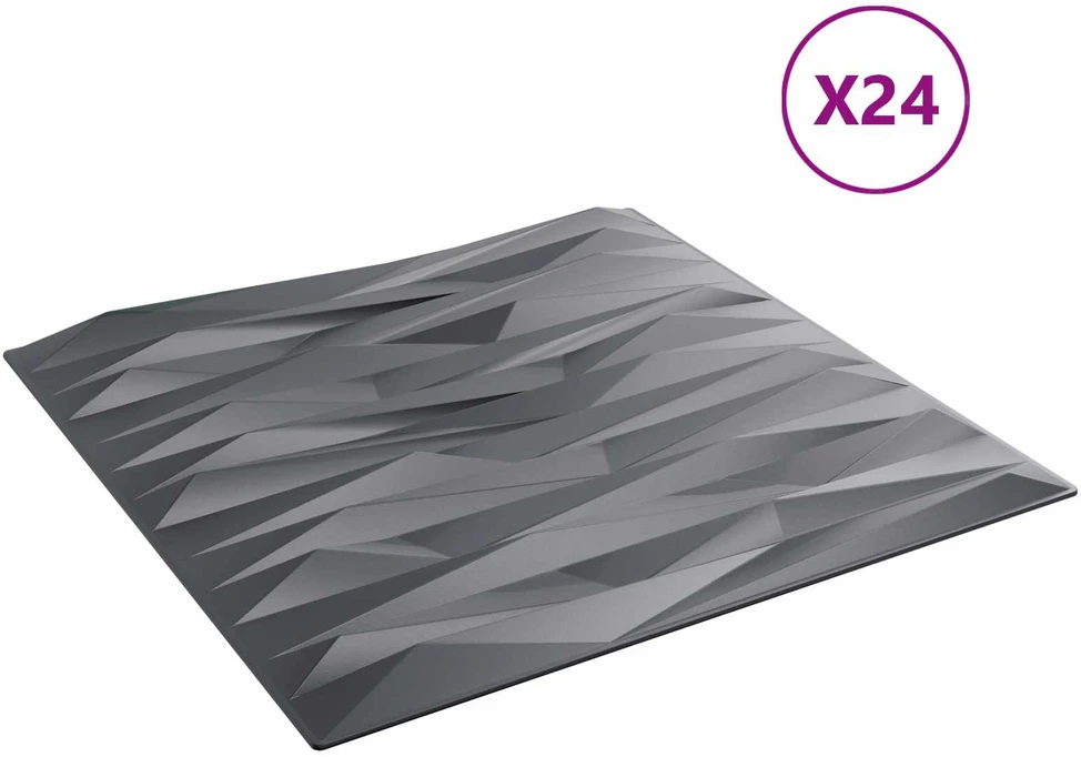 Sienų plokštės 24 vnt. 50 x 50 cm Akmens pilka XPS Putplastis