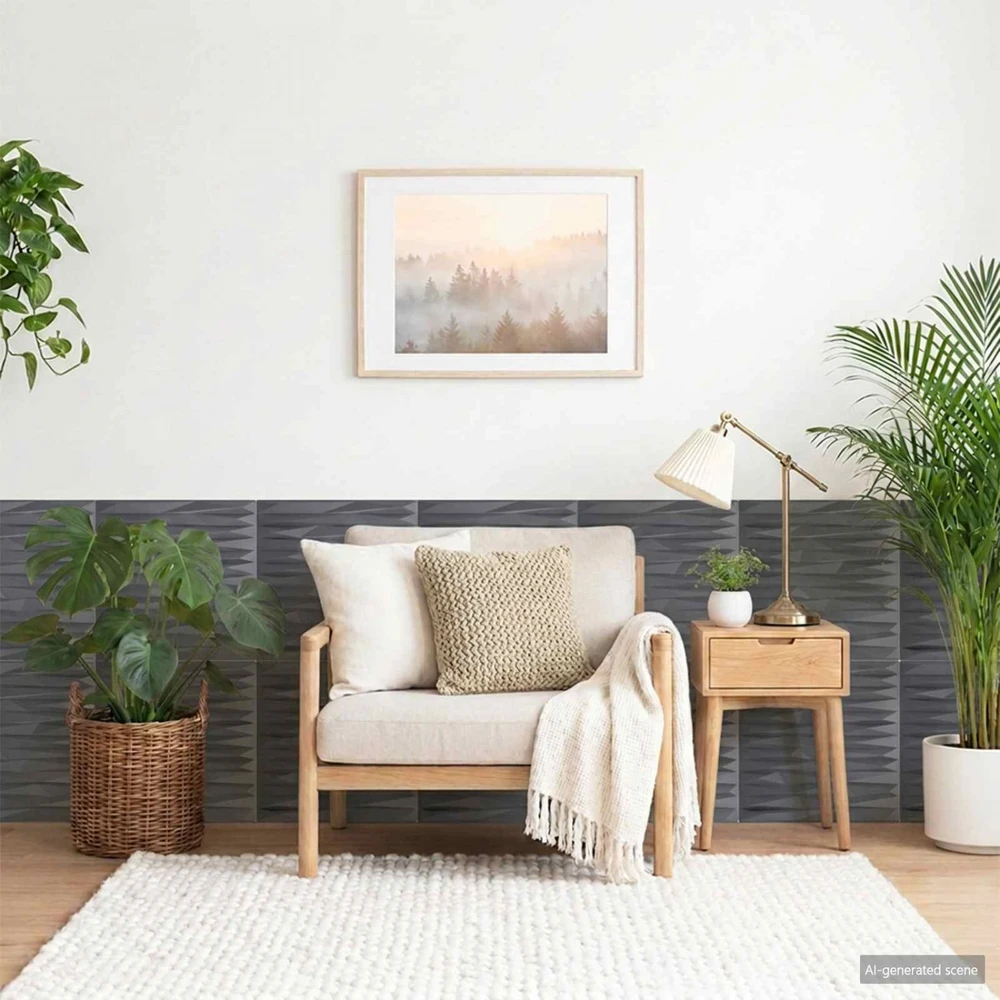 Sienų plokštės 24 vnt. 50 x 50 cm Akmens pilka XPS Putplastis