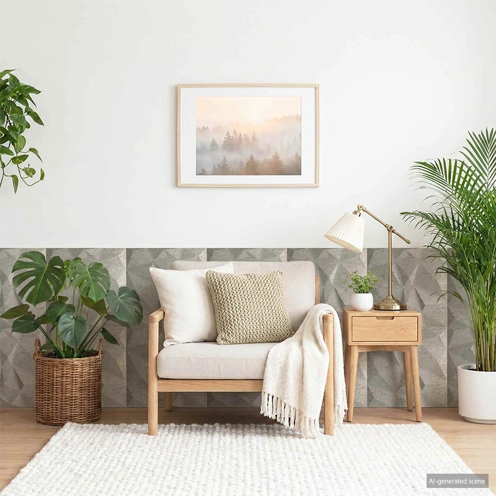 Sienų plokštės 24 vnt. 50 x 50 cm Betono pilka XPS Putplastis