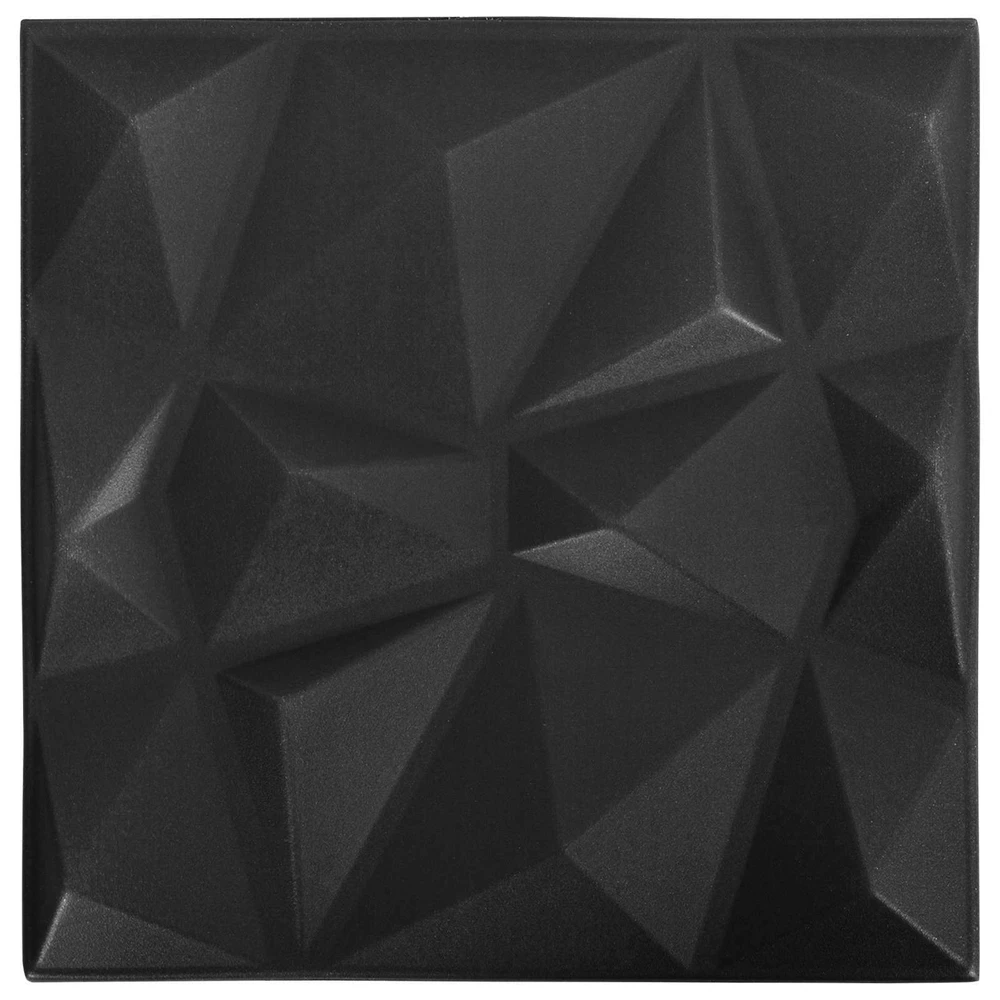 Sienų plokštės 24 vnt. 50 x 50 cm Diamond Juodas XPS Putplastis