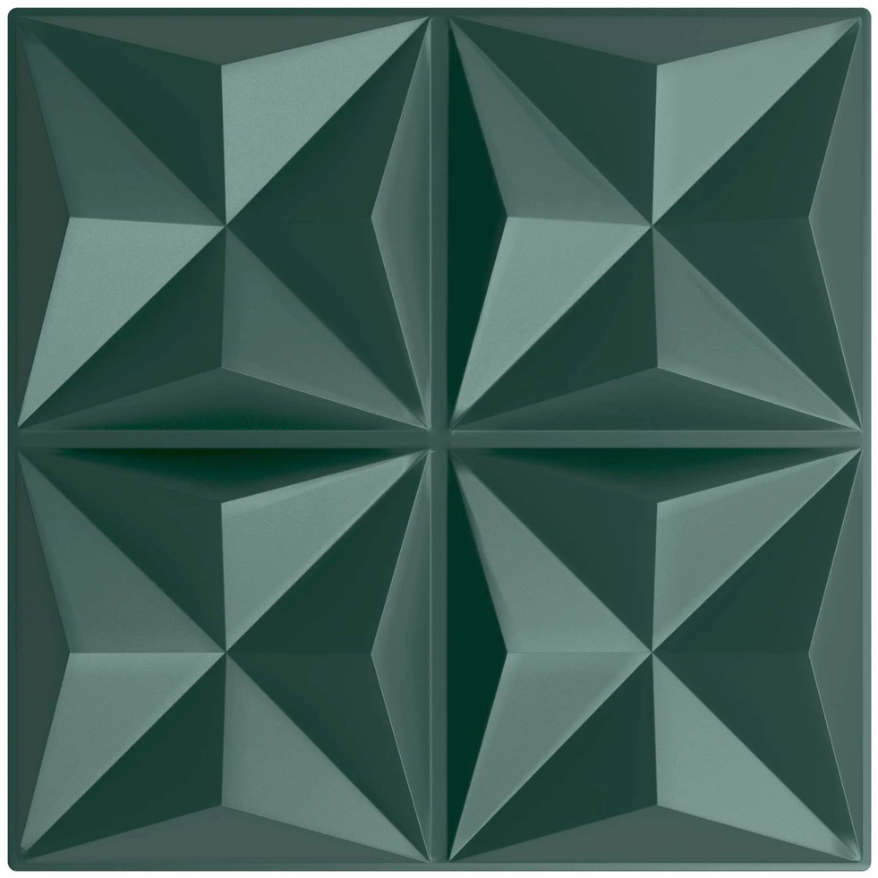 Sienų plokštės 24 vnt. 50 x 50 cm Origami Žalias XPS Putplastis
