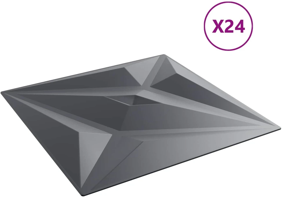 Sienų plokštės 24 vnt. 50 x 50 cm Star Pilkas XPS Putplastis