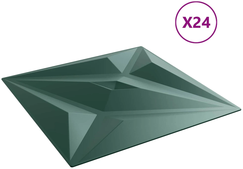Sienų plokštės 24 vnt. 50 x 50 cm Star Žalias XPS Putplastis
