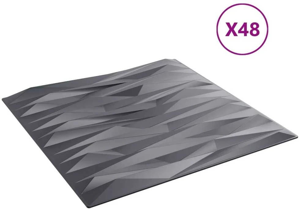Sienų plokštės 48 vnt. 50 x 50 cm Akmens pilka XPS Putplastis