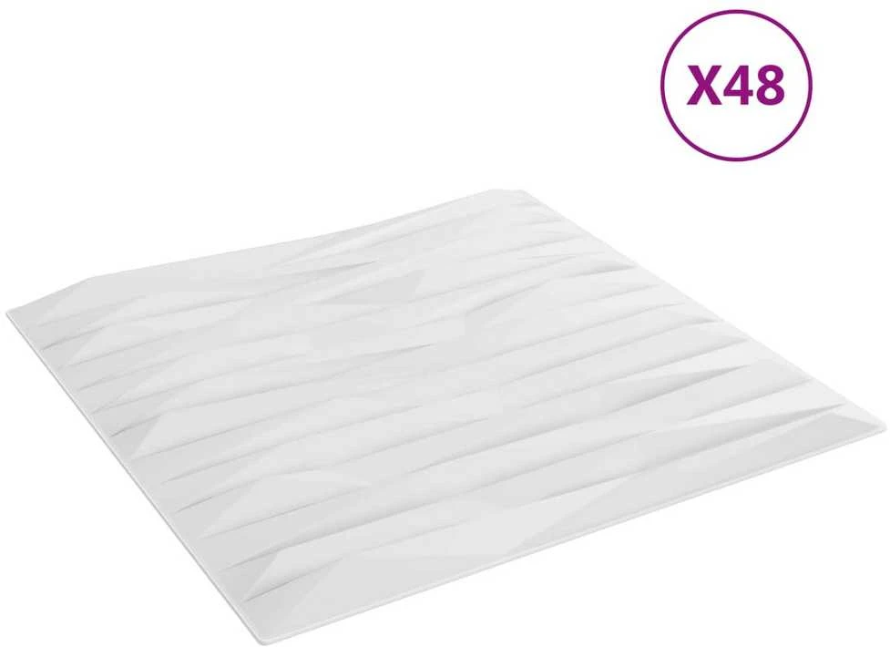 Sienų plokštės 48 vnt. 50 x 50 cm Baltas akmuo XPS Putplastis
